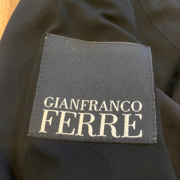Gianfranco Ferre black jacket w/ beige stitching - Picture 2 of 10